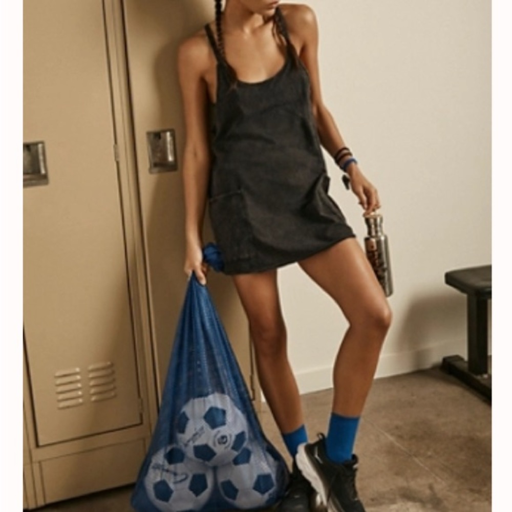 Free People Washed Black Hot Shot Mini Dress